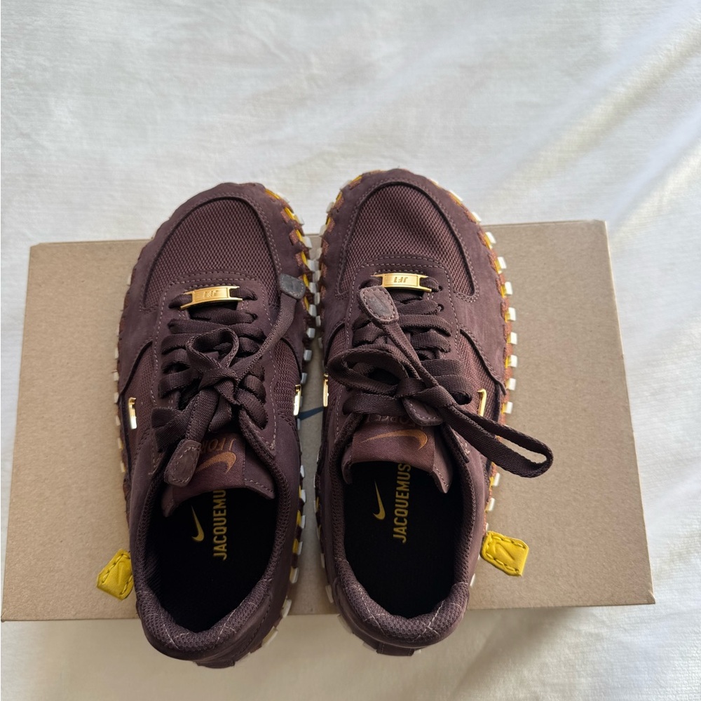 Jacquemus Brown Sneakers with Gold Accents